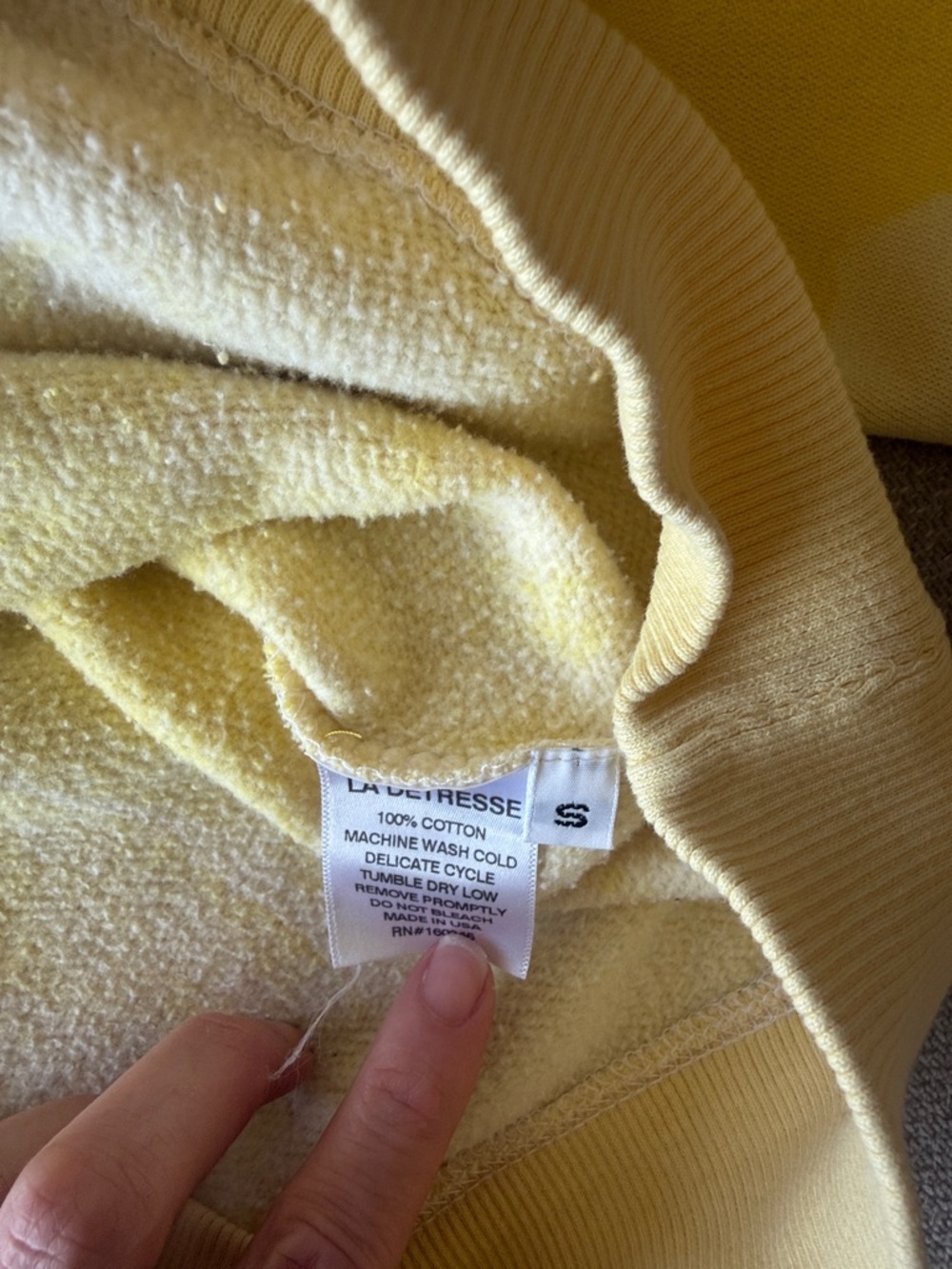 La detresse Adam break through yellow color block pullover sweatshirt 💛 size S - Picture 7 of 7